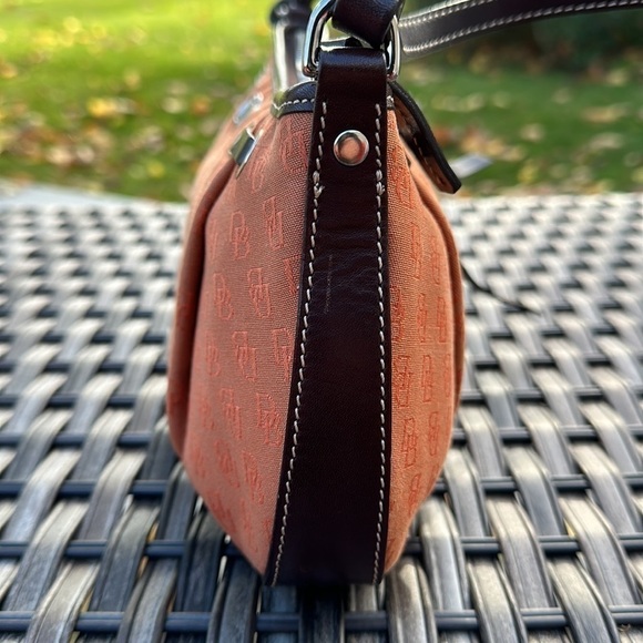 Dooney & Bourke Signature Canvas Handbag w/ Leather Trim - Burnt Orange & Brown - Picture 16 of 16